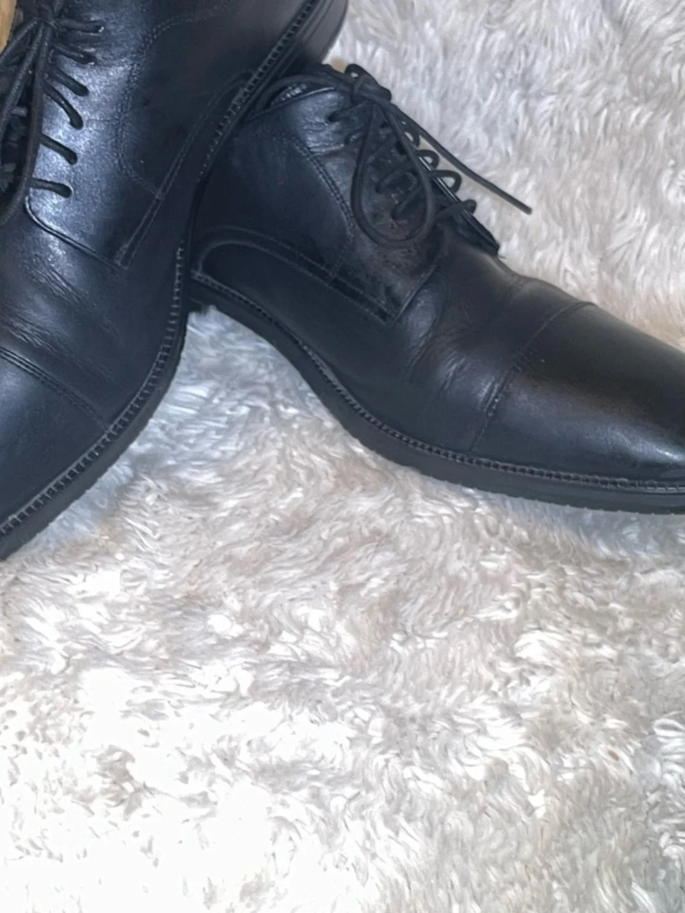 Cole Haan Men's Black Leather Cap-Toe Oxford Dress Shoes size 10.5